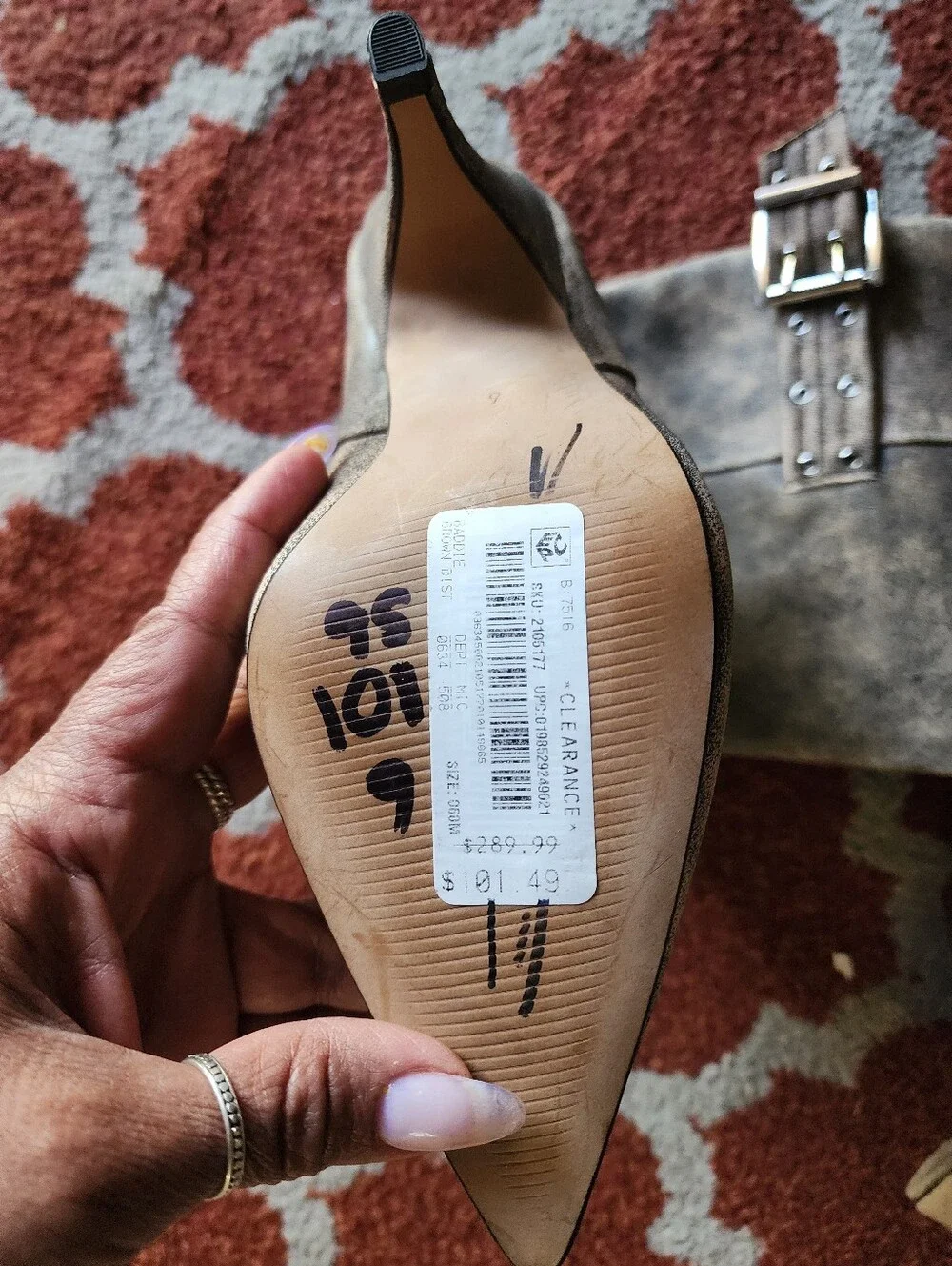 Steve Madden Distressed Taupe Suede Over-the-Knee Buckle Boots